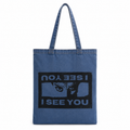 Upcycled Denim I See You Tote Bag