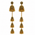 Layered Chain Jhumka Earrings