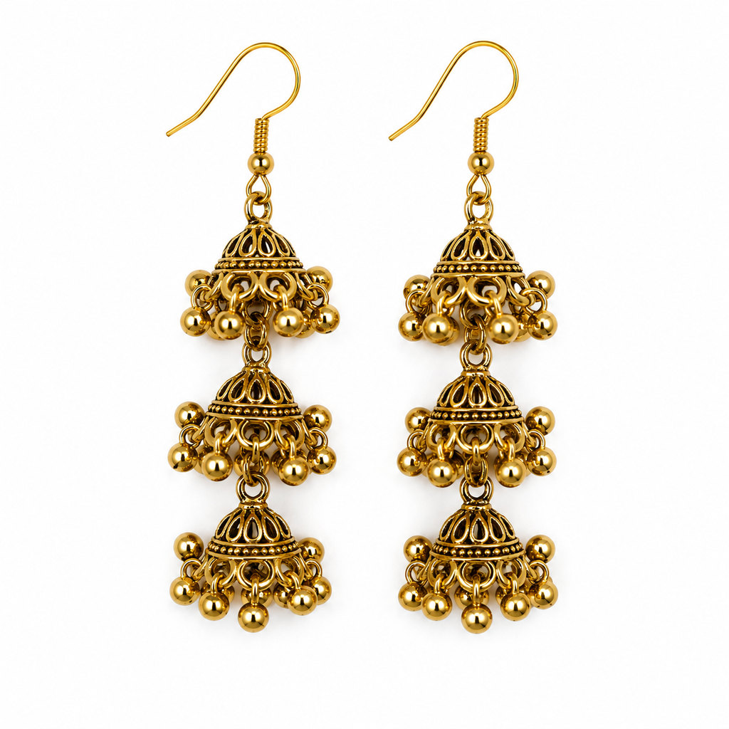 Layered Light Jhumka Earrings