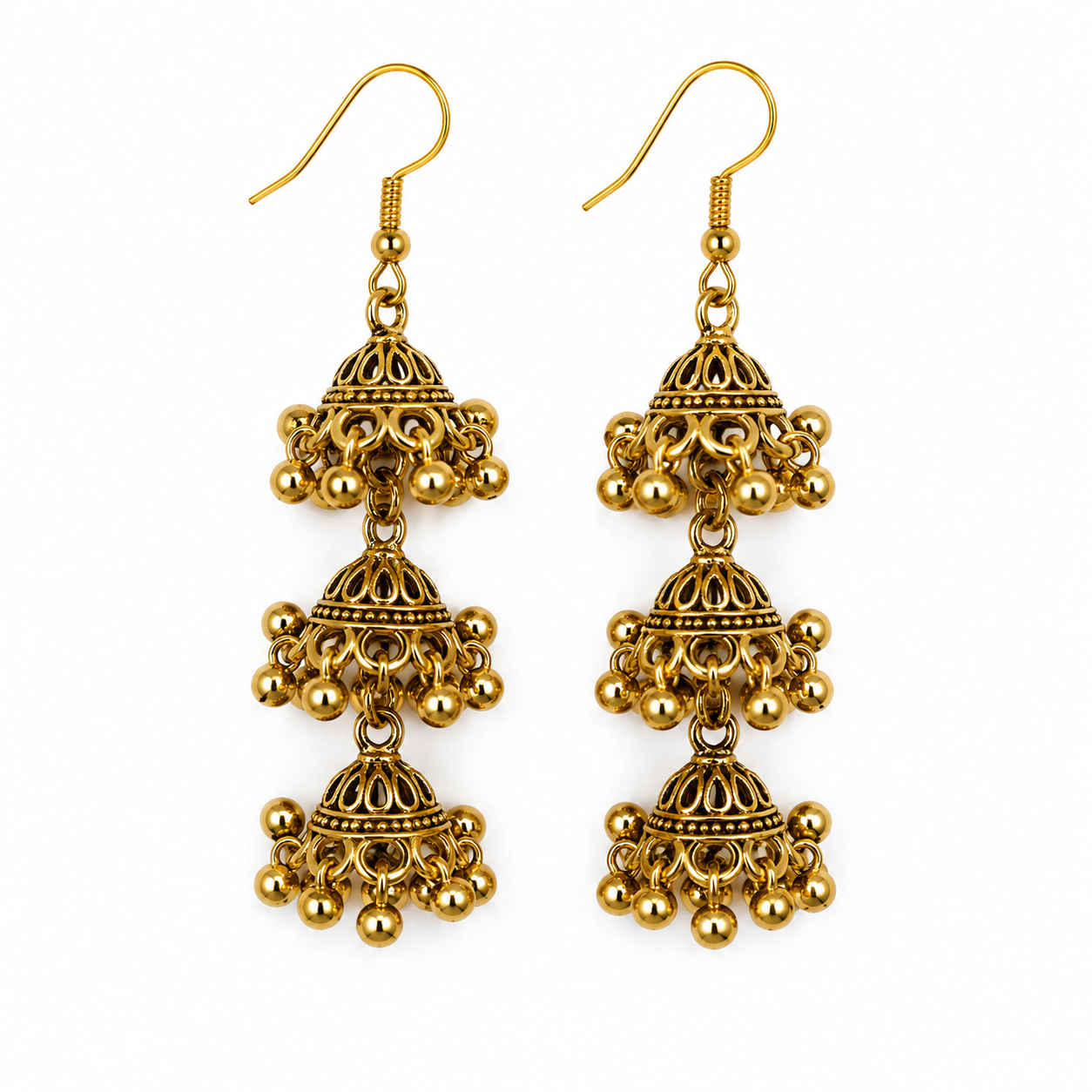Layered Light Jhumka Earrings