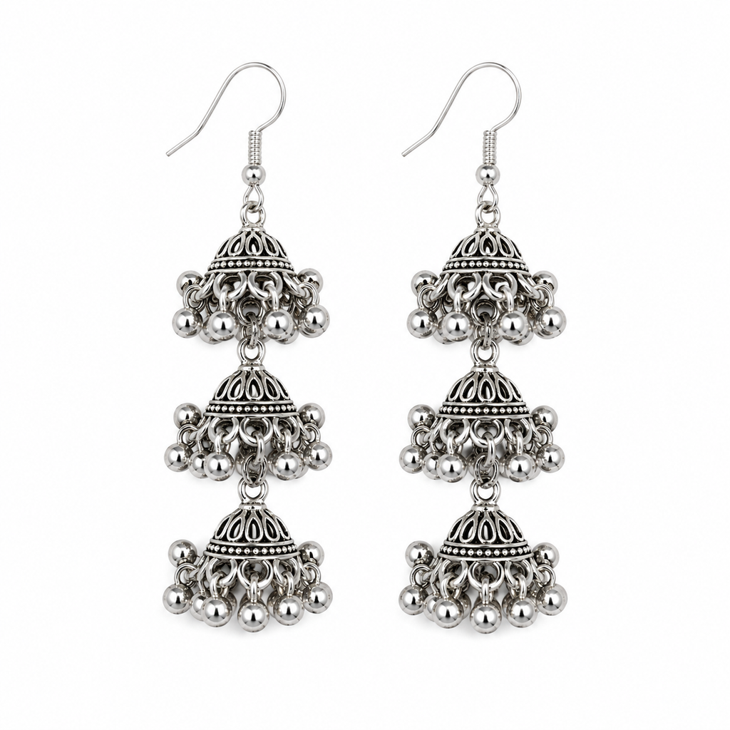 Layered Light Jhumka Earrings