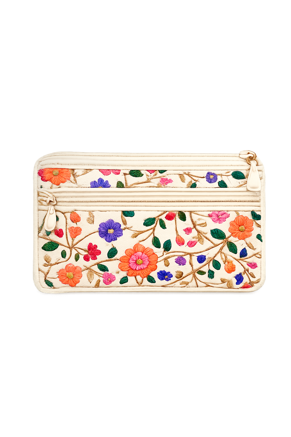 Floral Embroidered Pouch