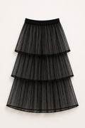 Sheer black three-layer skirt