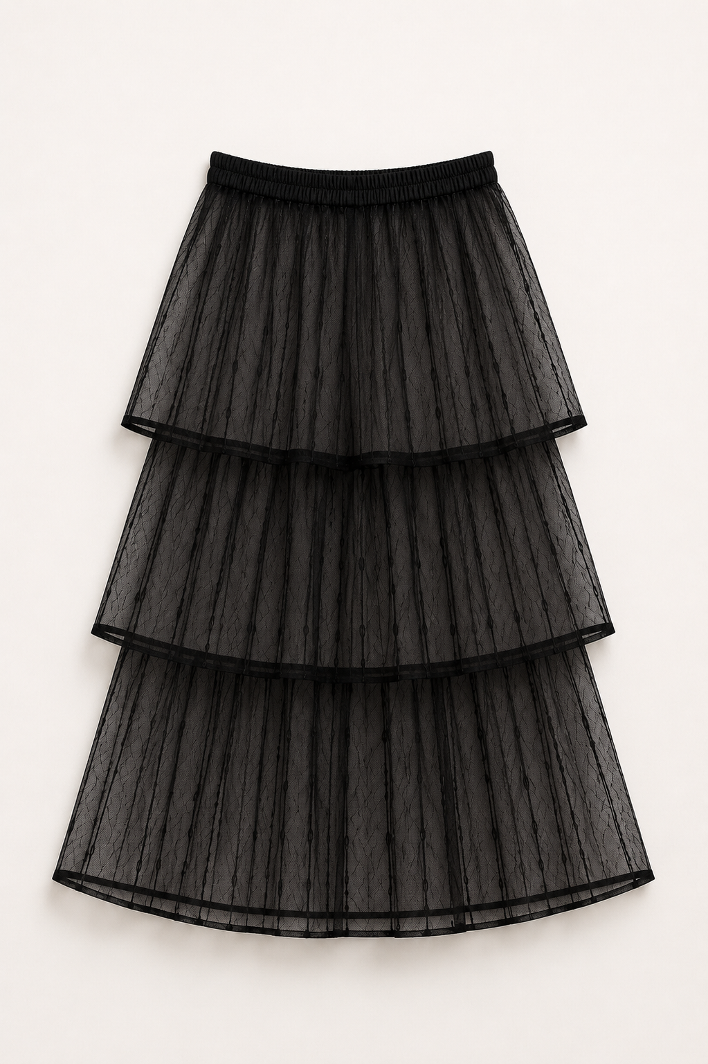 Sheer black three-layer skirt